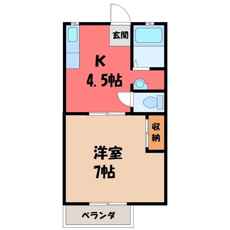 宇都宮駅 徒歩39分 1階の物件間取画像